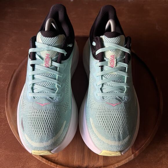 Hoka One One Bondi 9 Max Cushion Pink Green Women's 11 Running Shoes Sneakers - Picture 12 of 16